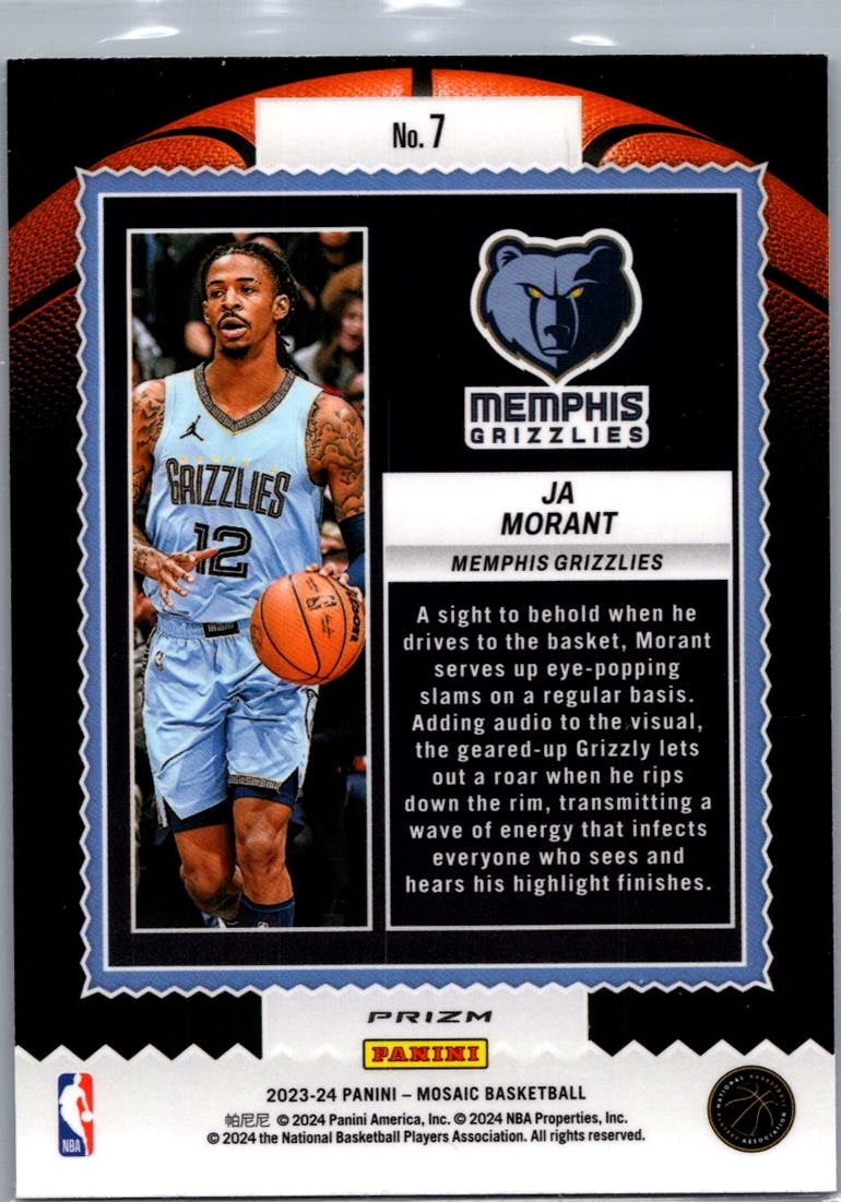 2024 Panini Mosaic Jam Masters Ja Morant #7 Green