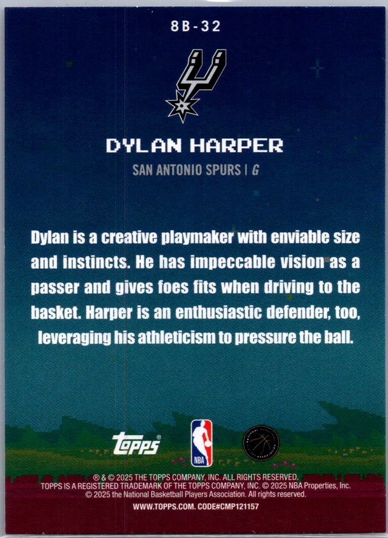 2025 Topps 8-Bit Ballers Dylan Harper #8B-32