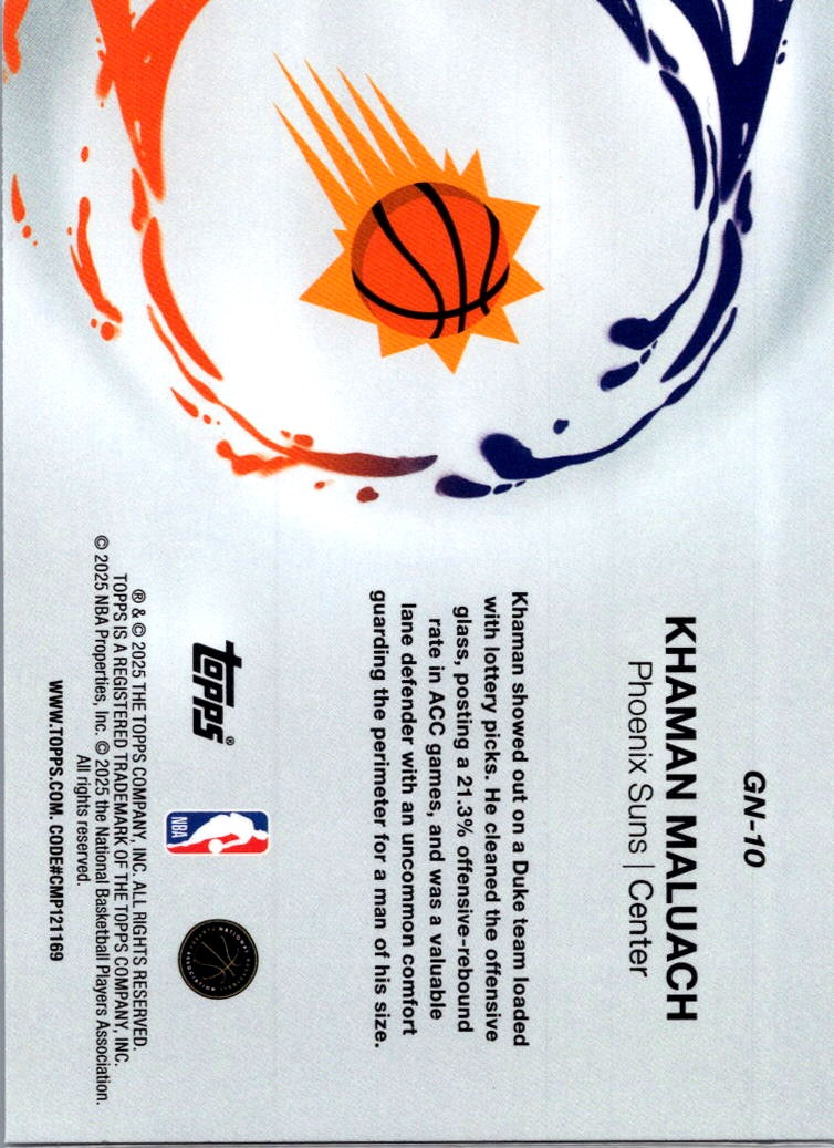 2025 Topps Generation Now Khaman Maluach #GN-10 RC