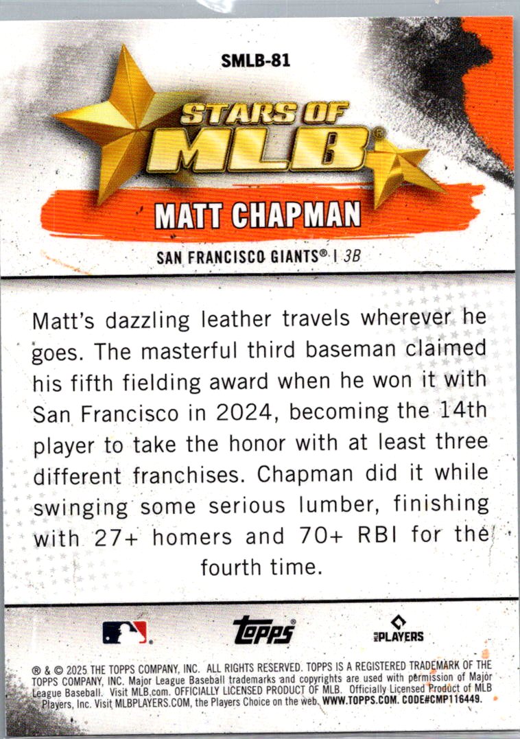 2025 Topps Stars of MLB Matt Chapman #SMLB-81
