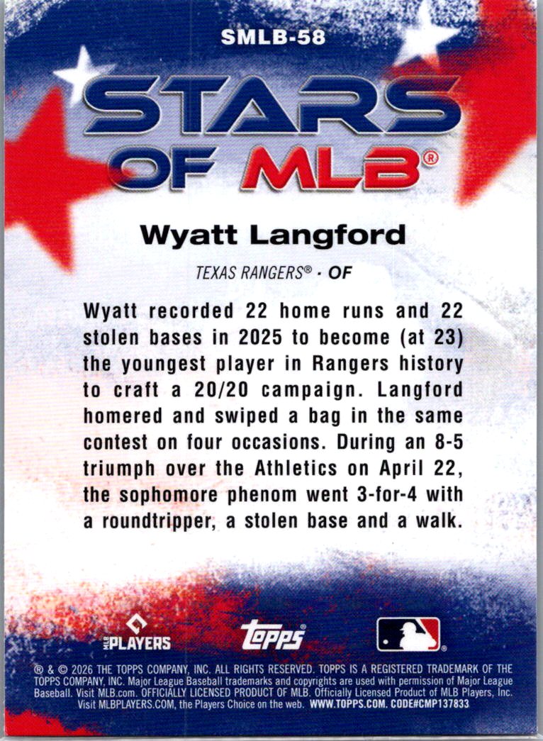 2026 Topps Stars of MLB Wyatt Langford #SMLB-58