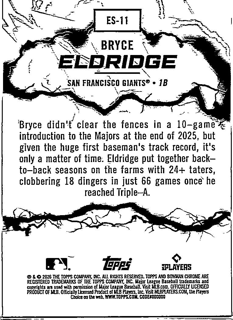 2026 Bowman Chrome Electric Sluggers Bryce Eldridge #ES-11 RC