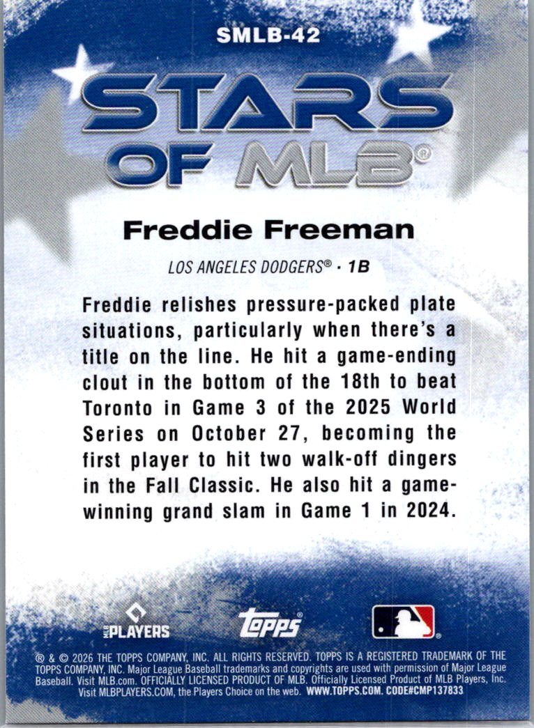 2026 Topps Stars of MLB Freddie Freeman #SMLB-42