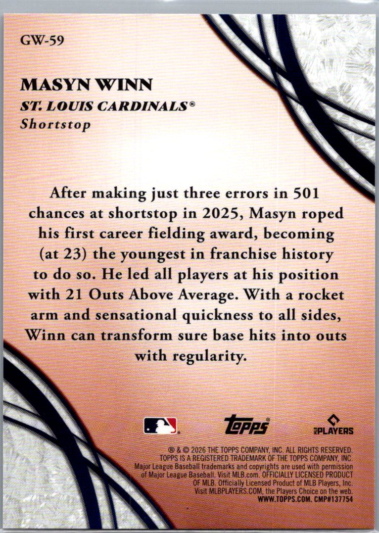 2026 Topps Glove Work Masyn Winn #GW-59