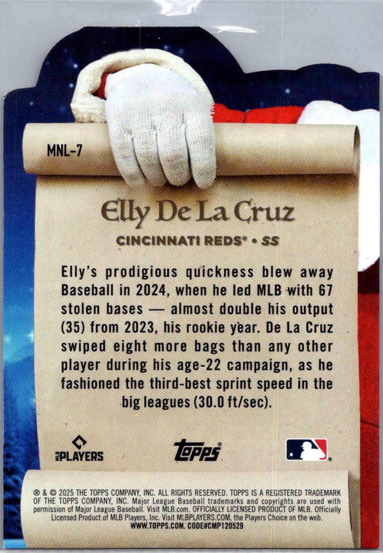 2025 Topps Holiday Elly De La Cruz #MNL-7 The Nice List