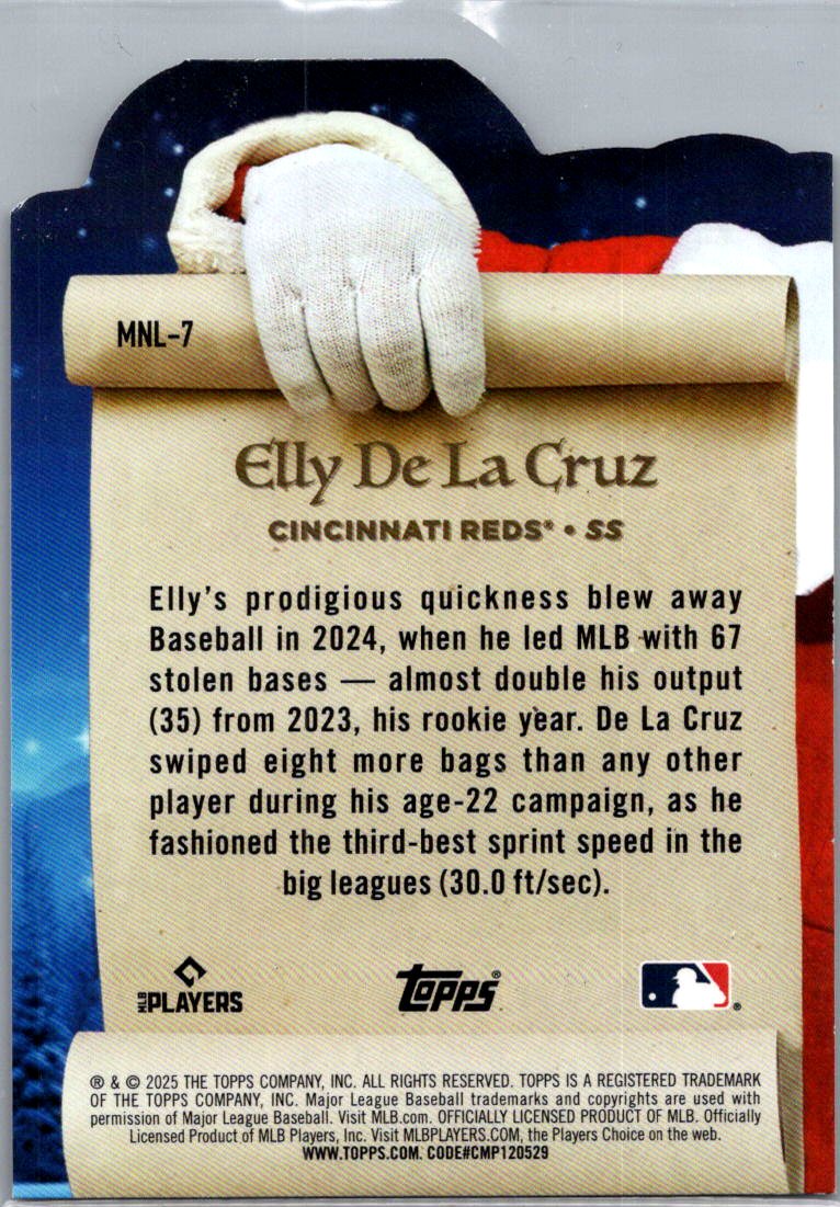 2025 Topps Holiday The Nice List Elly De La Cruz #MNL-7
