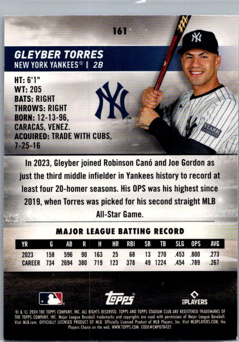 2024 Topps Stadium Club Gleyber Torres #161