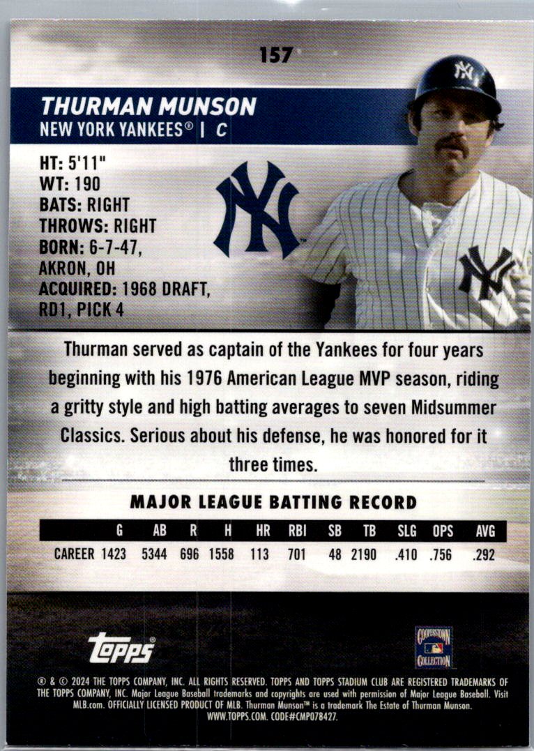 2024 Topps Stadium Club Thurman Munson #157