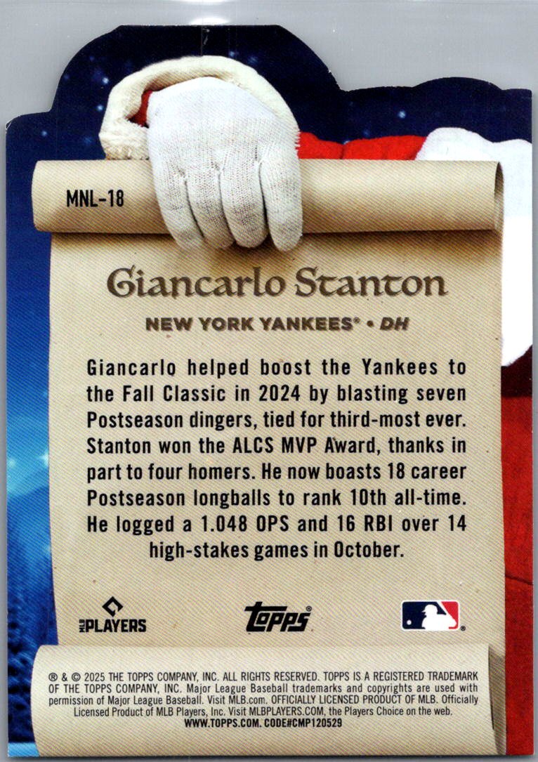 2025 Topps The Nice List Giancarlo Stanton #MNL-18