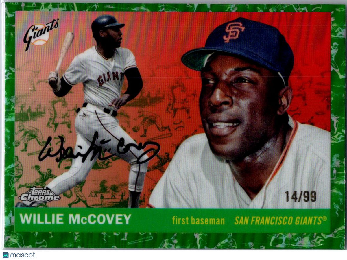 2025 Topps Chrome Willie McCovey #404 Green Vibrations /99
