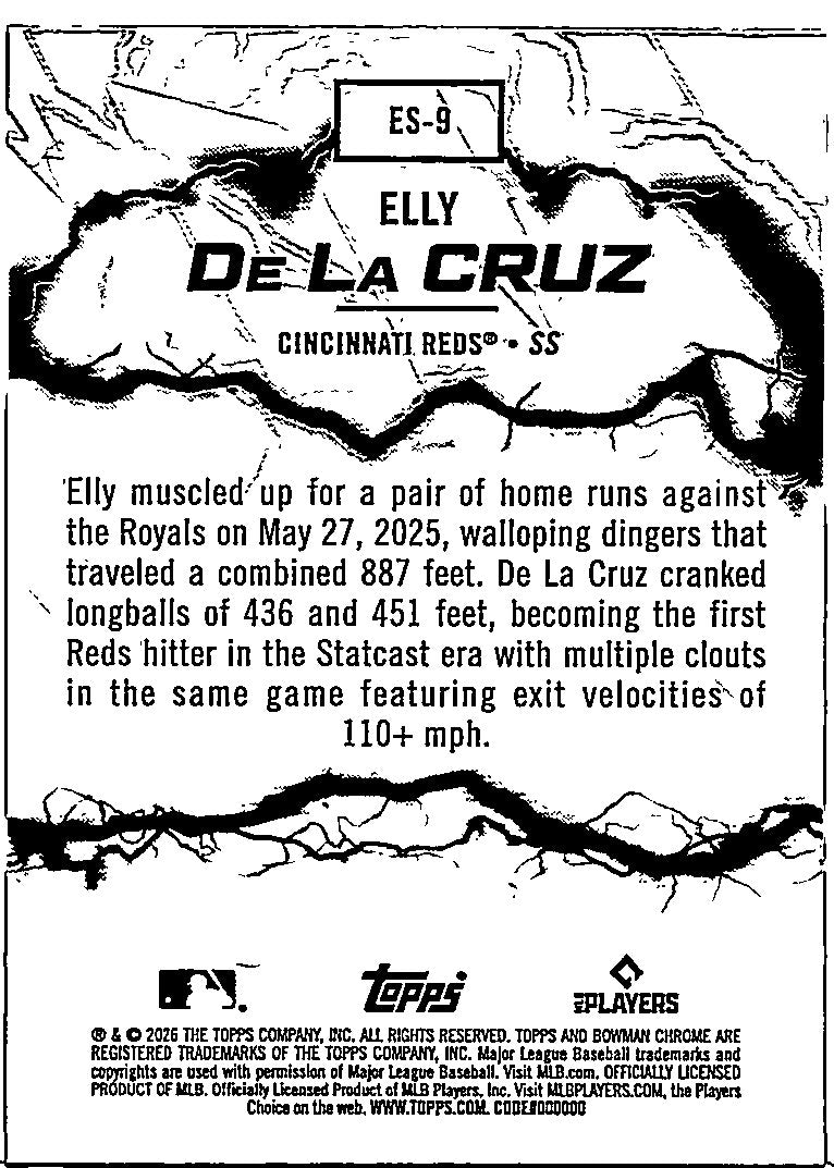 2026 Bowman Chrome Electric Sluggers Elly De La Cruz #ES-9