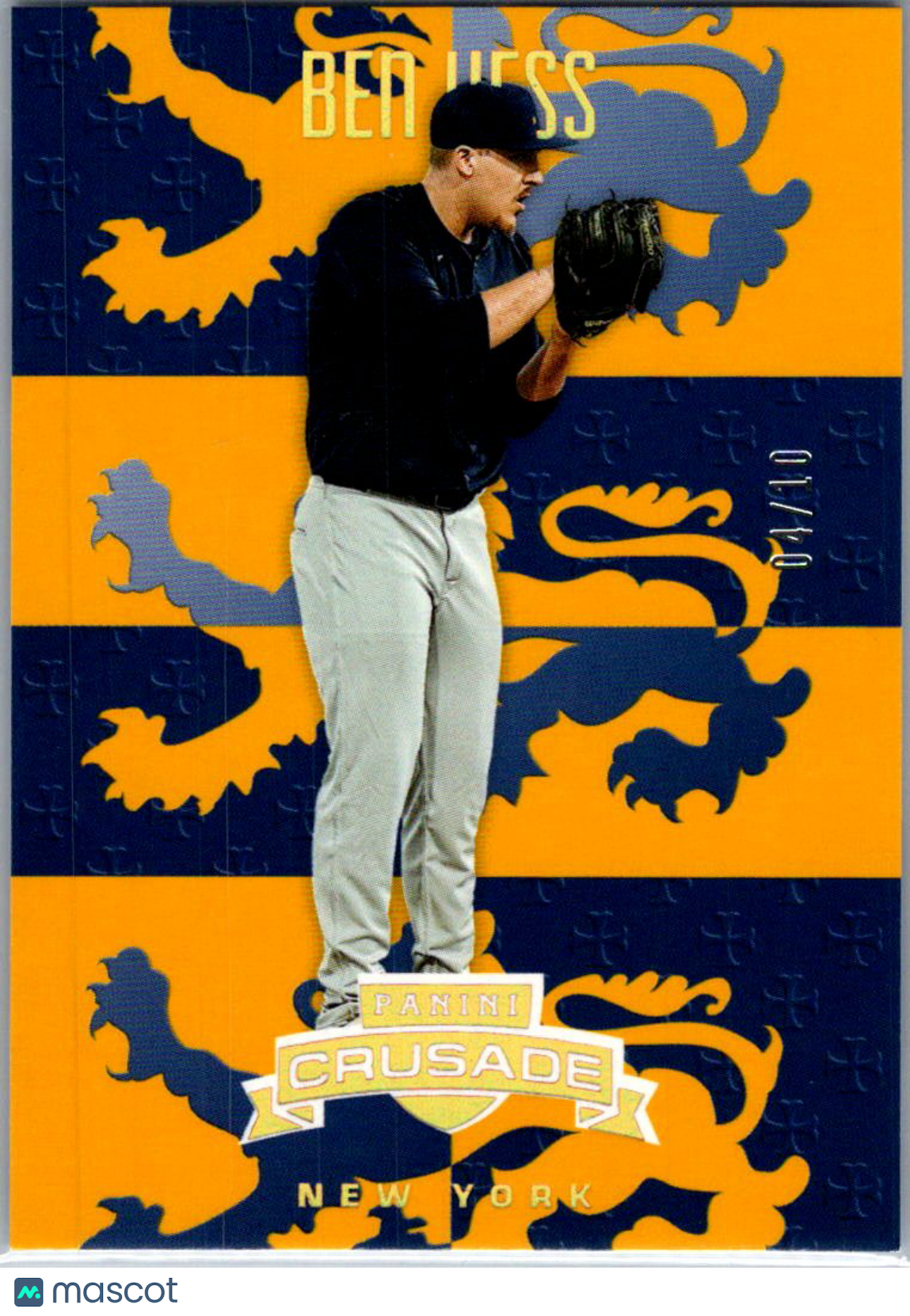 2025 Panini Crusade Baseball Ben Hess #187 Orange /10