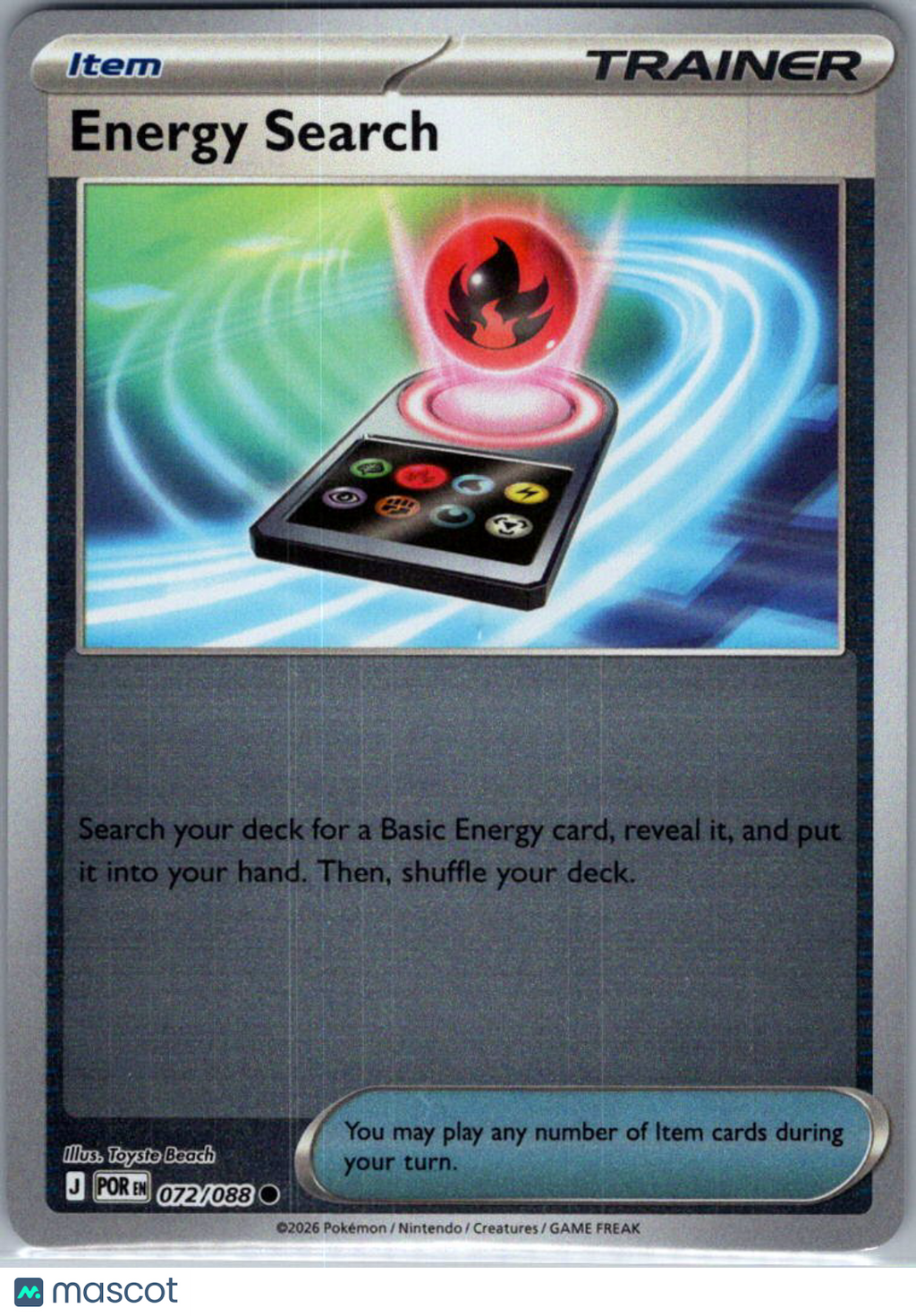 2026 Mega Evolution – Perfect Order Energy Search Reverse Holo #72/88