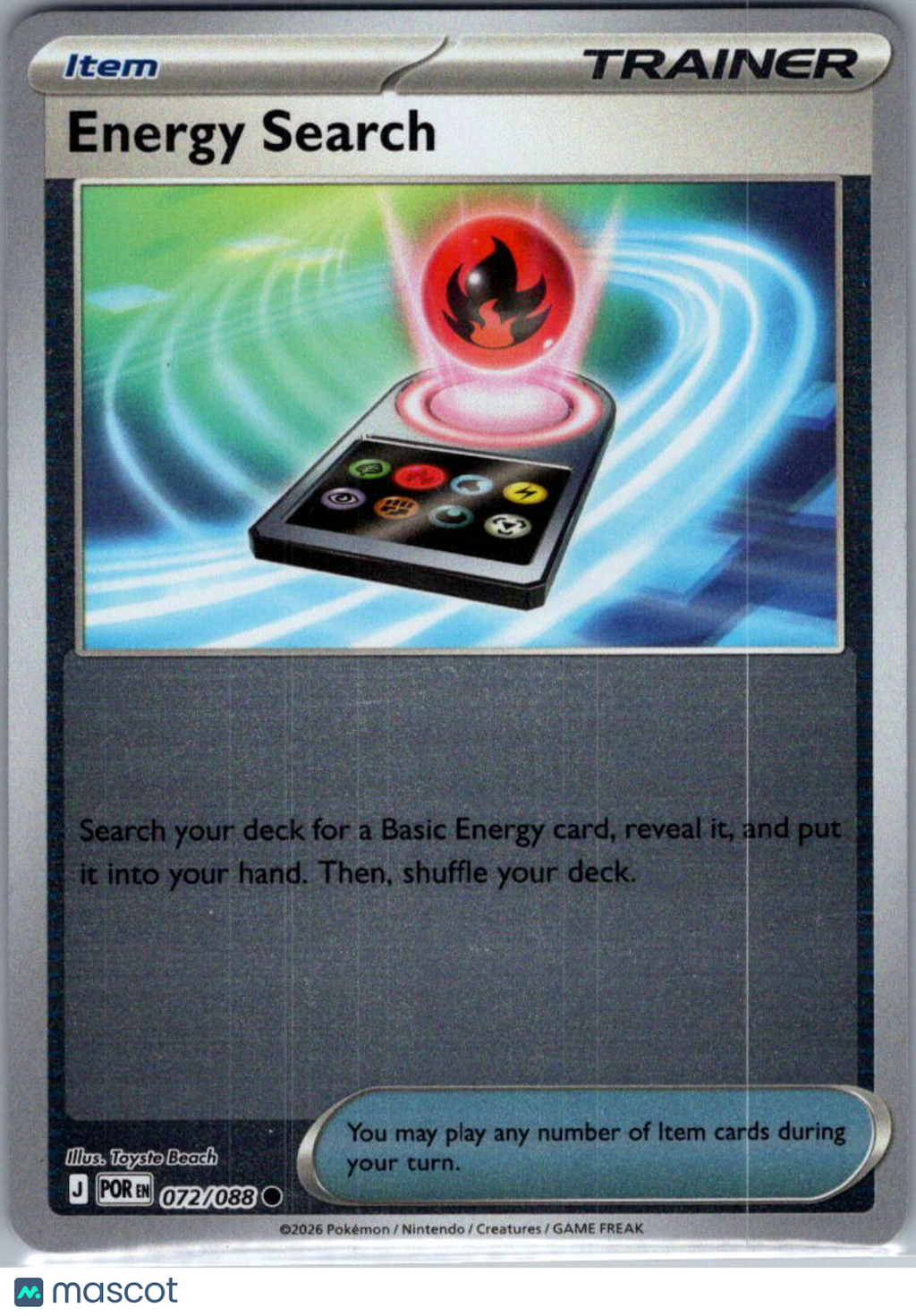 2026 Mega Evolution – Perfect Order Energy Search Reverse Holo #72/88