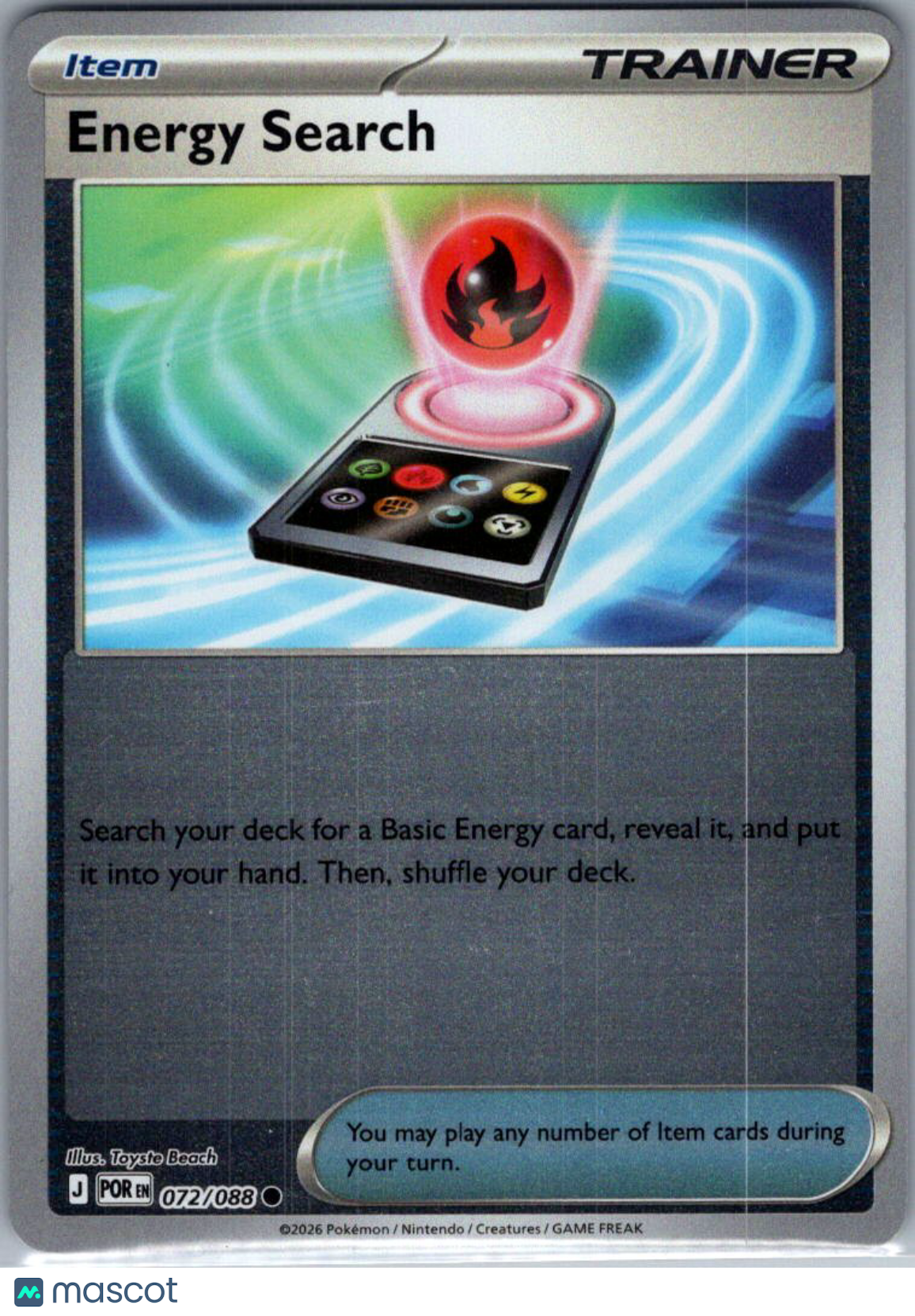 2026 Mega Evolution – Perfect Order Energy Search Reverse Holo #72/88