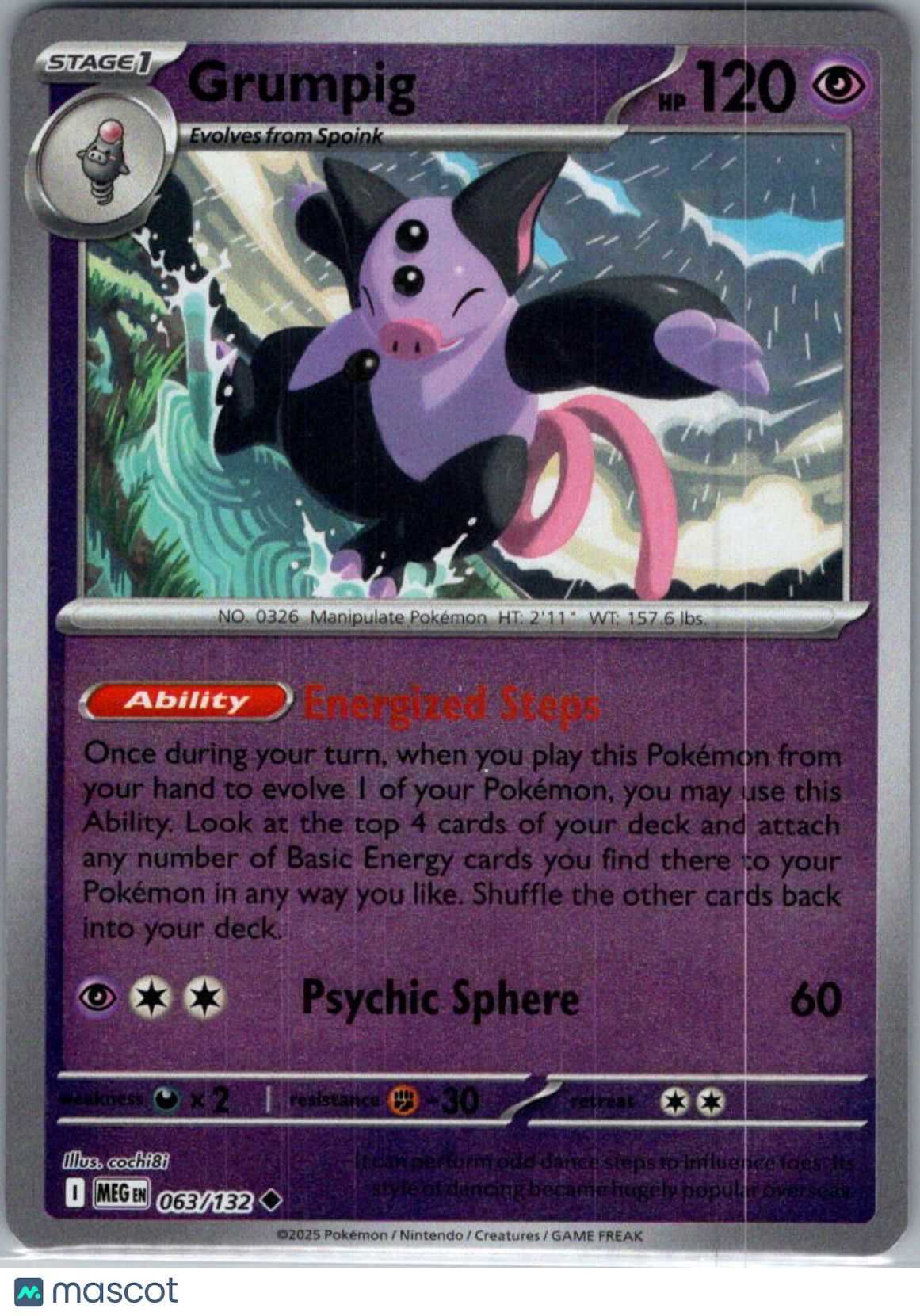 2025 Mega Evolution Grumpig Uncommon #63/132