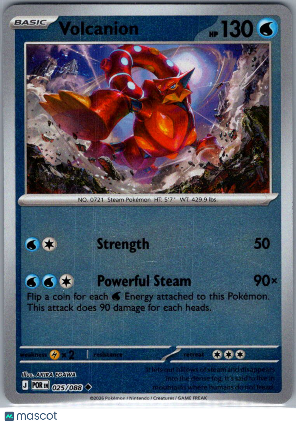 2026 Mega Evolution – Perfect Order Volcanion Reverse Holo Uncommon #25/88
