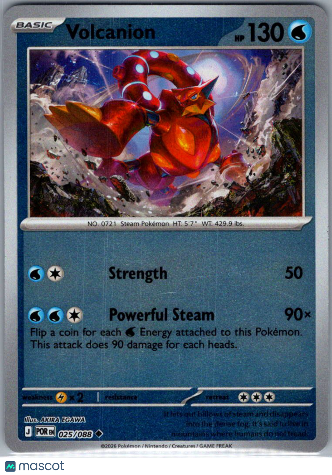 2026 Mega Evolution – Perfect Order Volcanion Reverse Holo Uncommon #25/88