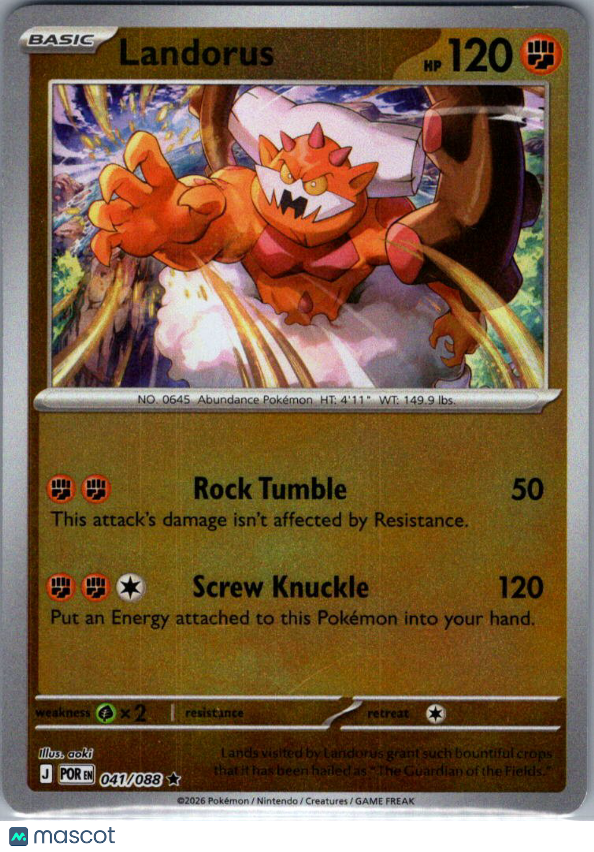 2026 Mega Evolution – Perfect Order Landorus Reverse Holo Rare #41/88