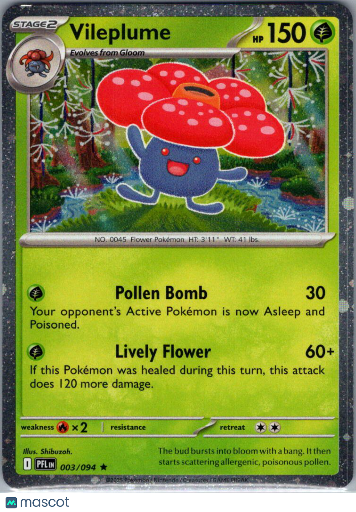 2025 Mega Evolution – Phantasmal Flames Vileplume Cosmic Holo Rare #3/94