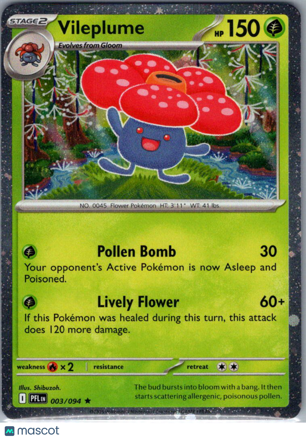 2025 Mega Evolution – Phantasmal Flames Vileplume Cosmic Holo Rare #3/94