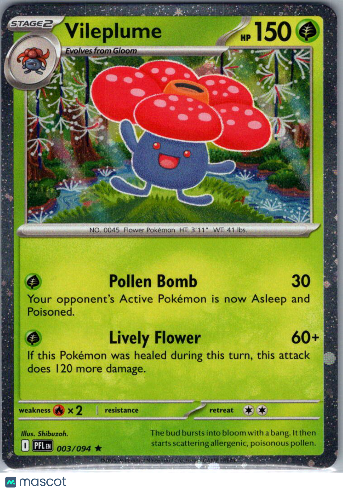 2025 Mega Evolution – Phantasmal Flames Vileplume Cosmic Holo Rare #3/94