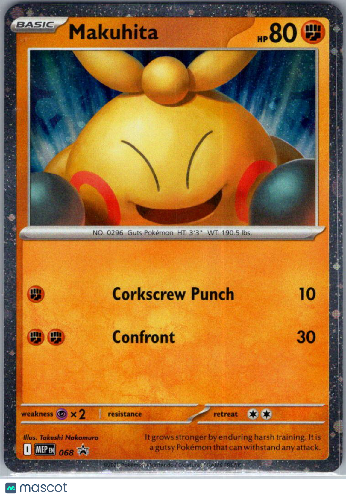 Mega Evolution Makuhita Cosmic Holo Black Star Promo #068