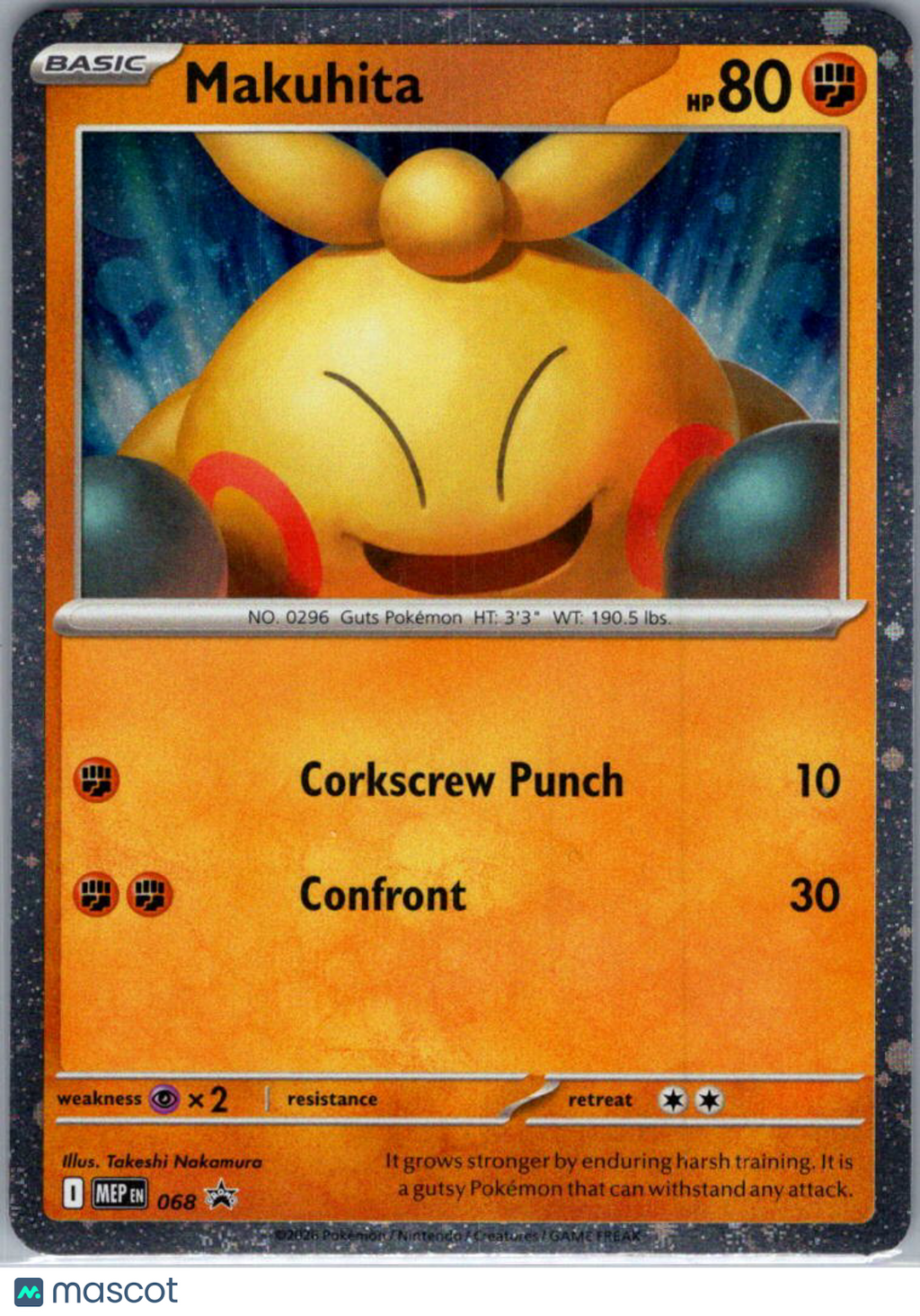 Mega Evolution Makuhita Cosmic Holo Black Star Promo #068