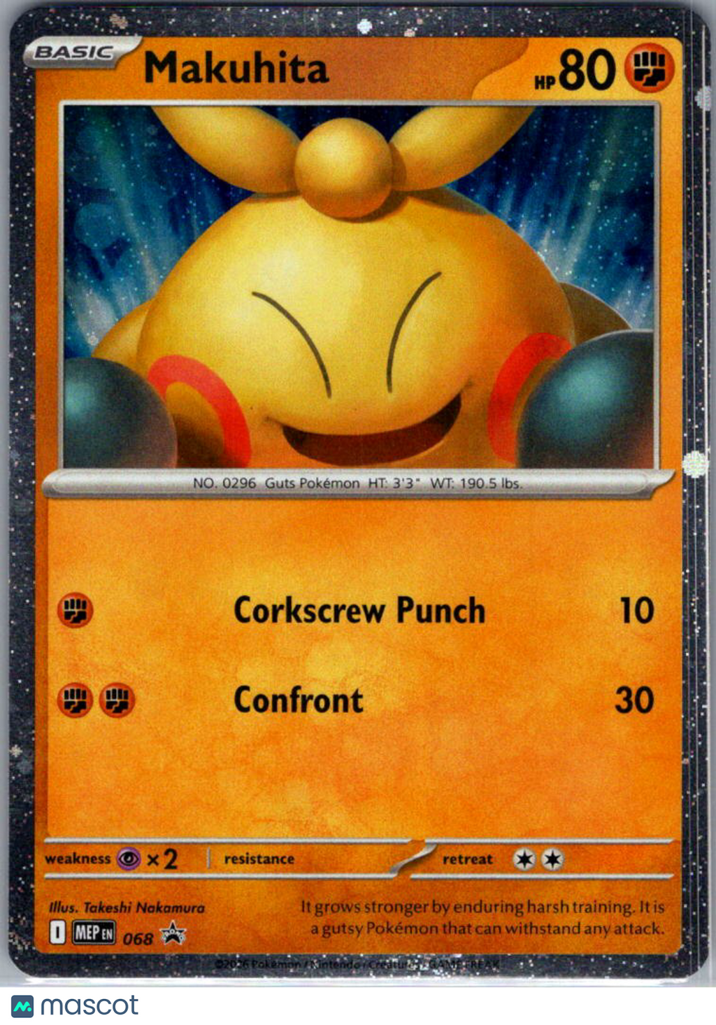 Mega Evolution Makuhita Cosmic Holo Black Star Promo #068