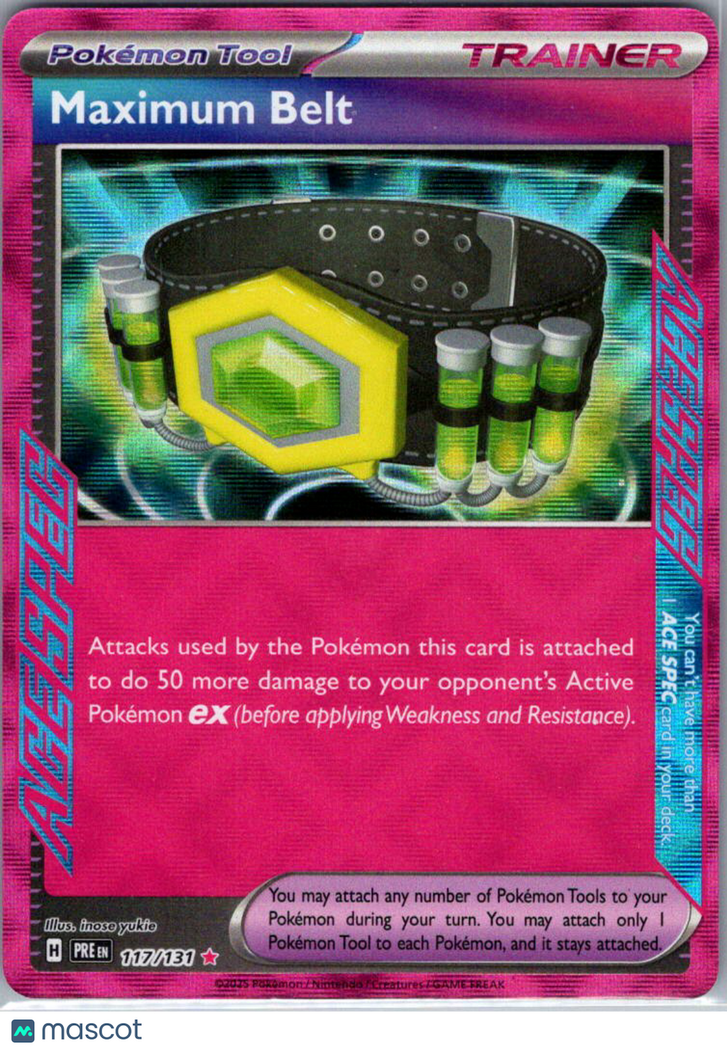 2025 Prismatic Evolutions Maximum Belt Holo Ultra Rare ACE #117/131