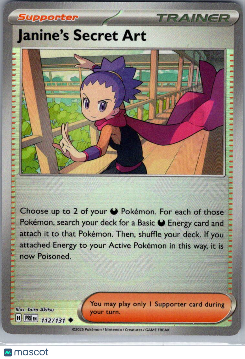 2025 Prismatic Evolutions Janine's Secret Art Pokeball Holo Uncommon #112/131
