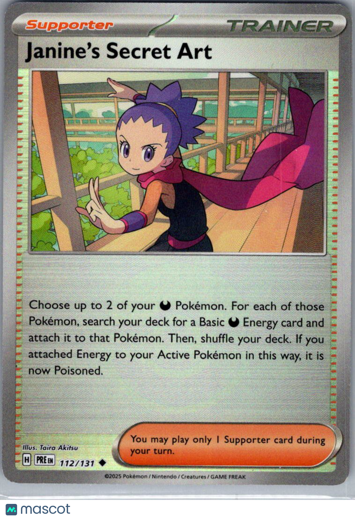 2025 Prismatic Evolutions Janine's Secret Art Pokeball Holo Uncommon #112/131