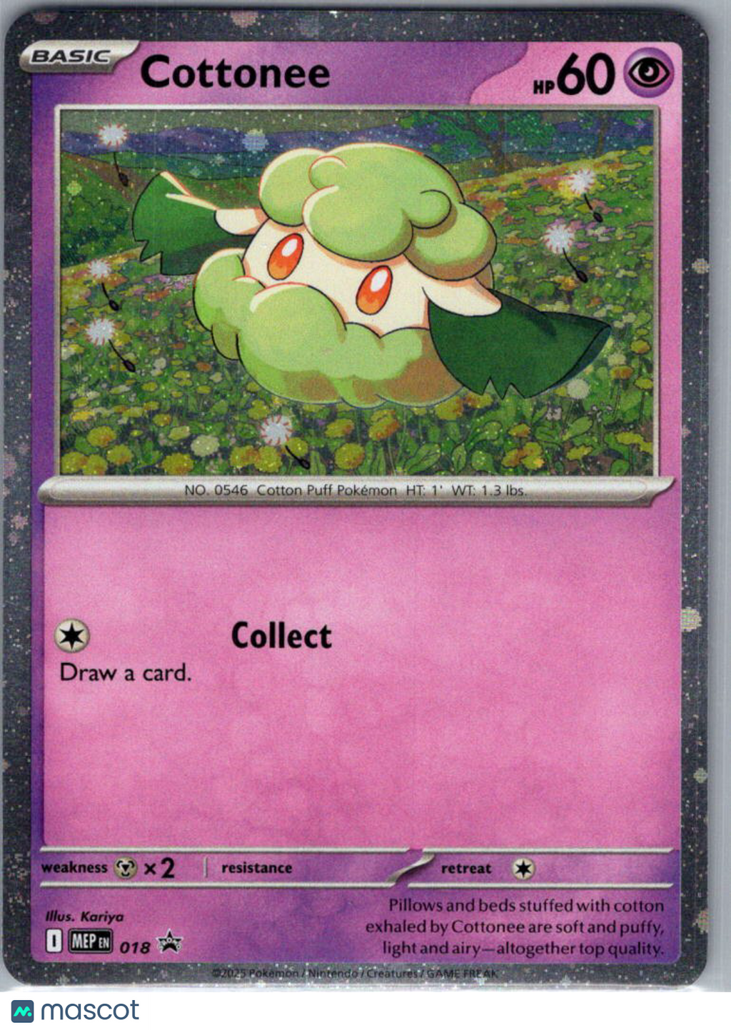 Mega Evolution Cottonee Cosmic Holo Black Star Promo #018