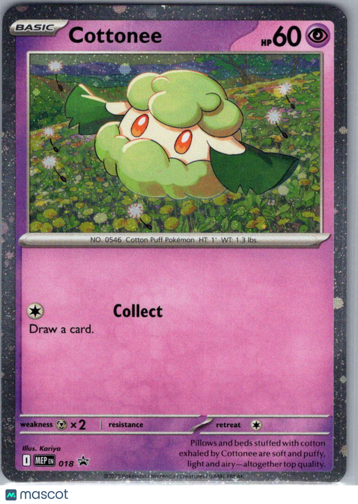 Mega Evolution Cottonee Cosmic Holo Black Star Promo #018