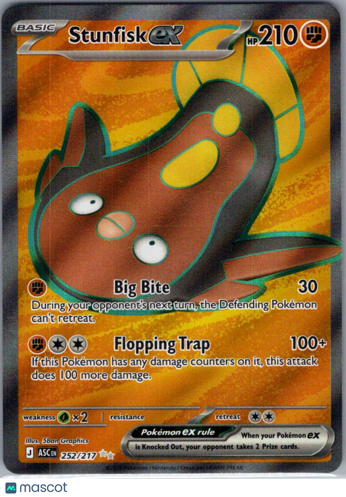 2026 Ascended Heroes Stunfisk EX Holo Secret Rare FA #252/217