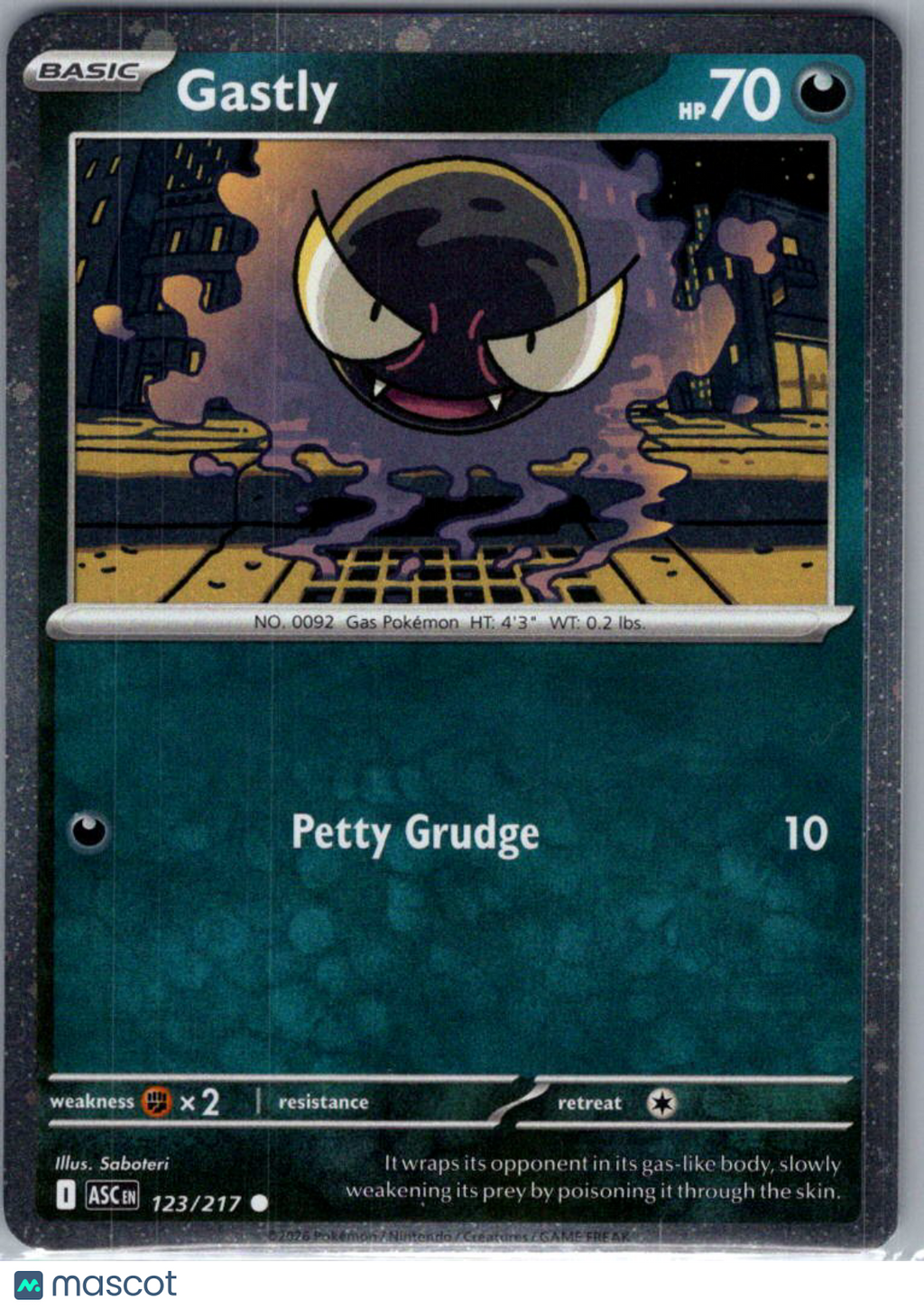 2026 Ascended Heroes Gastly Cosmic Holo #123/217