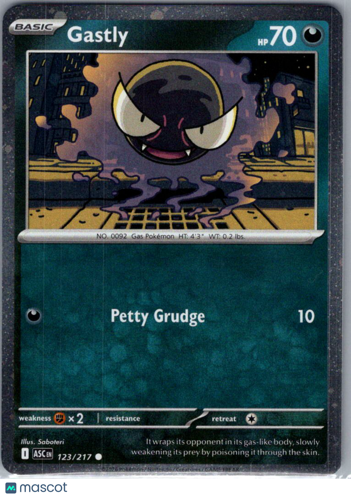 2026 Ascended Heroes Gastly Cosmic Holo #123/217
