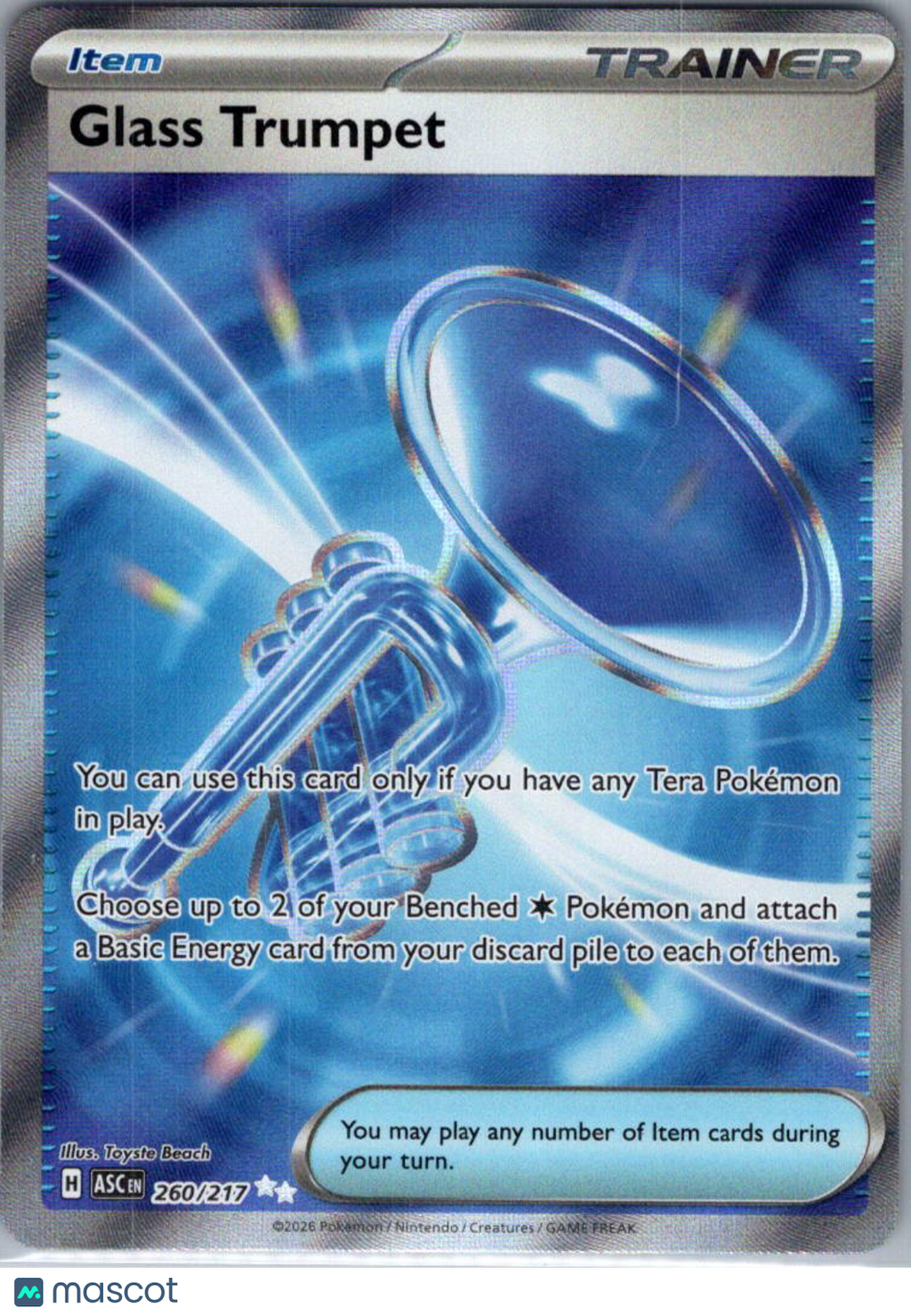 2026 Ascended Heroes Glass Trumpet Reverse Holo Secret Rare FA SAR #260/217