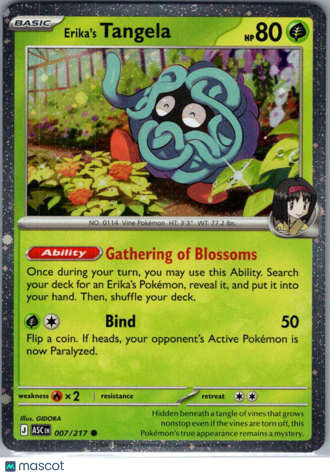 2026 Mega Evolution – Ascended Heroes Erika's Tangela Cosmic Holo #007/217