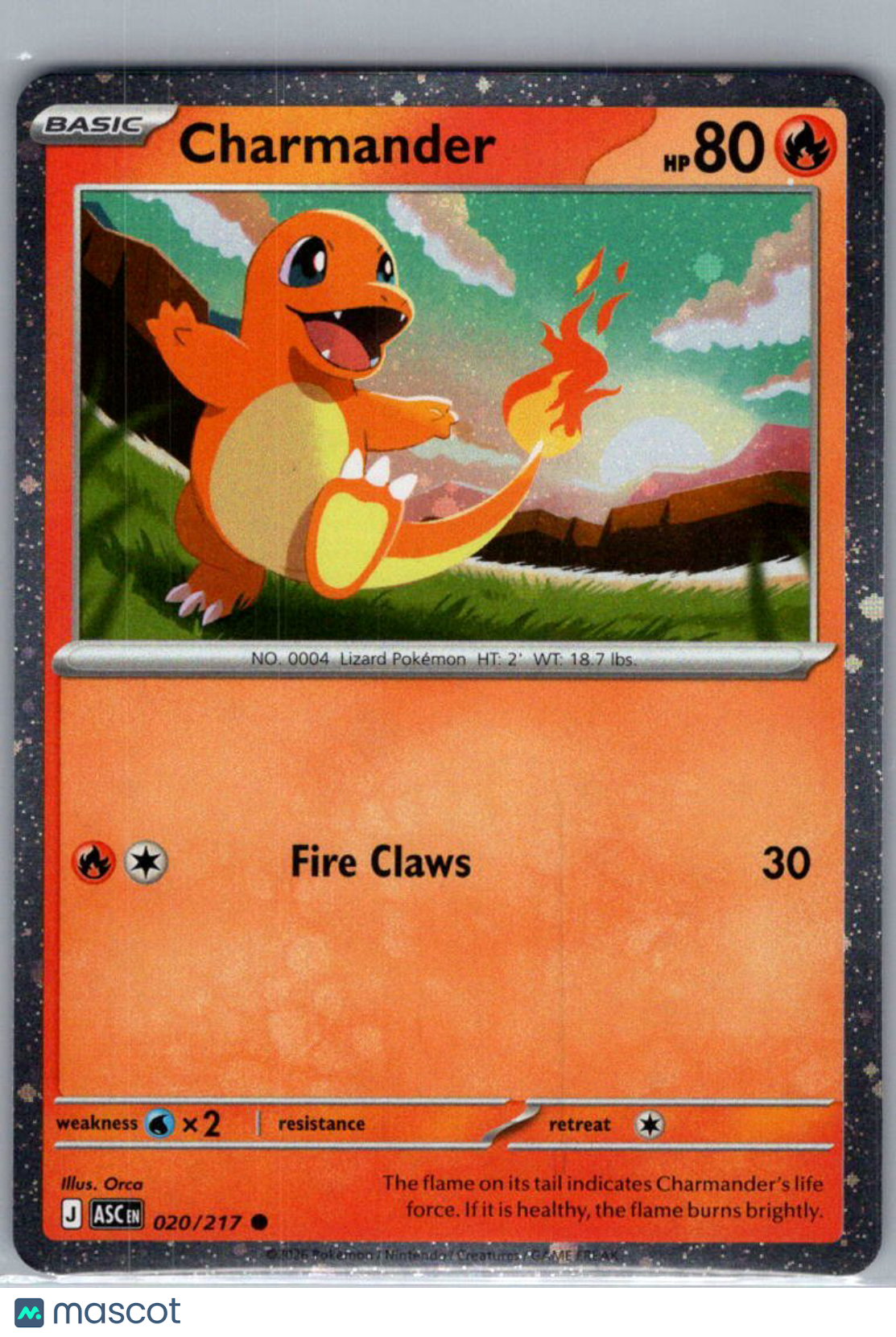 2026 Ascended Heroes Charmander Cosmic Holo #020/217