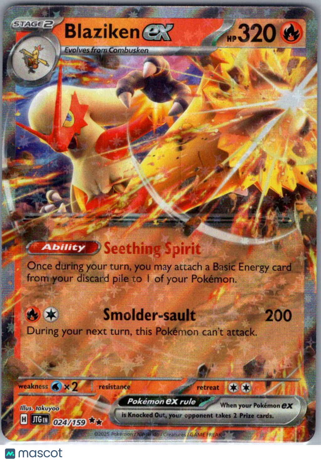 2025 Journey Together Blaziken EX Holo Double Rare RR #024/159