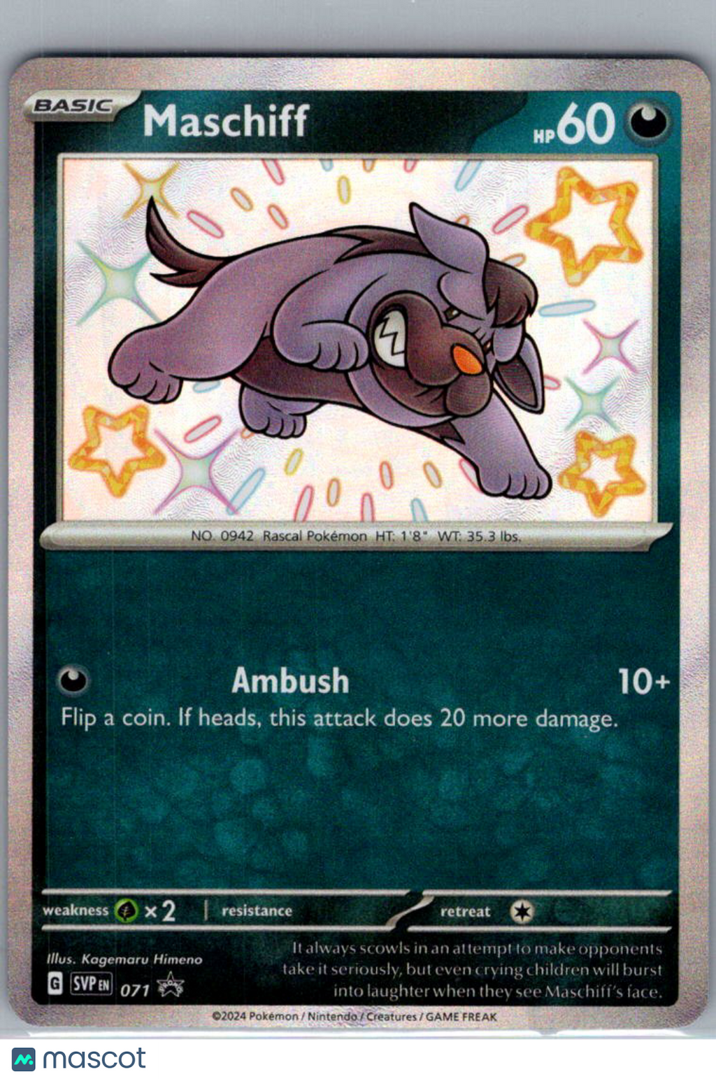 Scarlet & Violet Maschiff Holo Black Star Promo #SVP EN 071