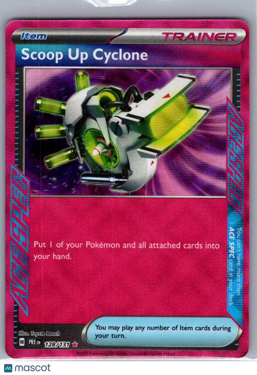 2025 Prismatic Evolutions Scoop Up Cyclone Holo Rare ACE #128/131