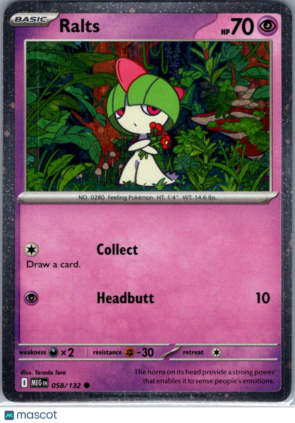 2025 Mega Evolution Ralts Cosmic Holo #58/132