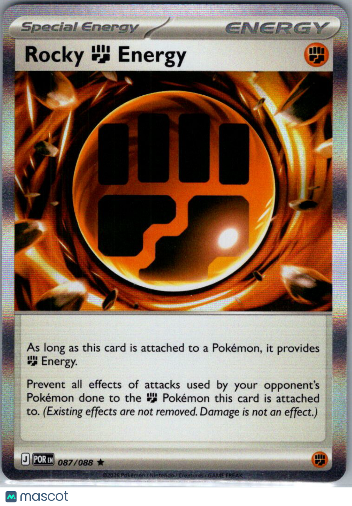 2026 Mega Evolution – Perfect Order Rocky Energy Holo Rare #87/88