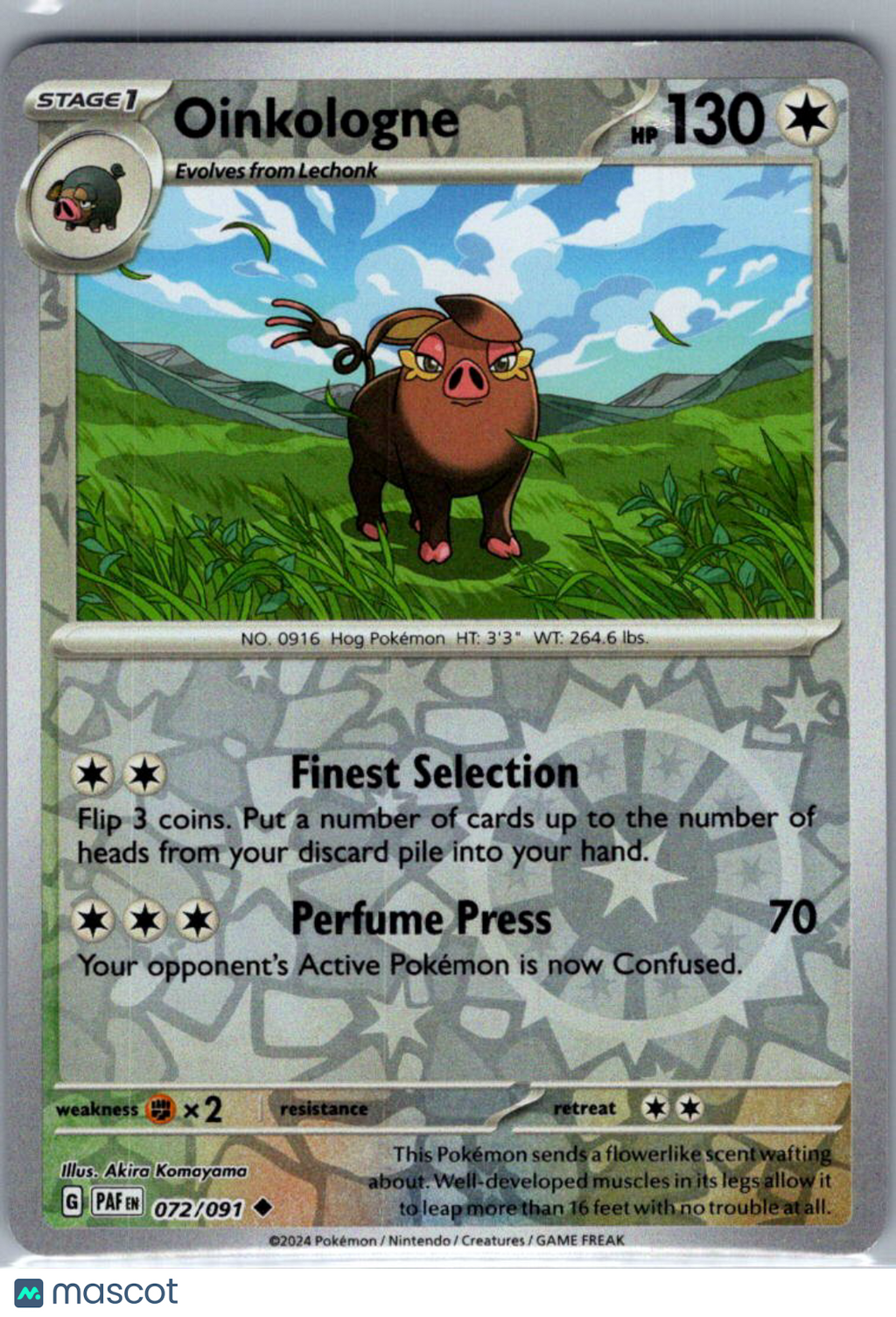 2024 Paldean Fates Oinkologne Reverse Holo Uncommon #72/91