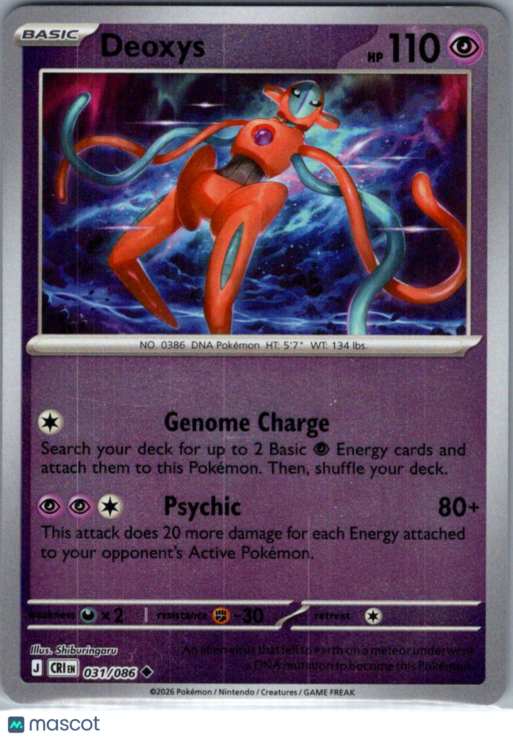 2026 Chaos Rising Deoxys Reverse Holo Uncommon #31/86