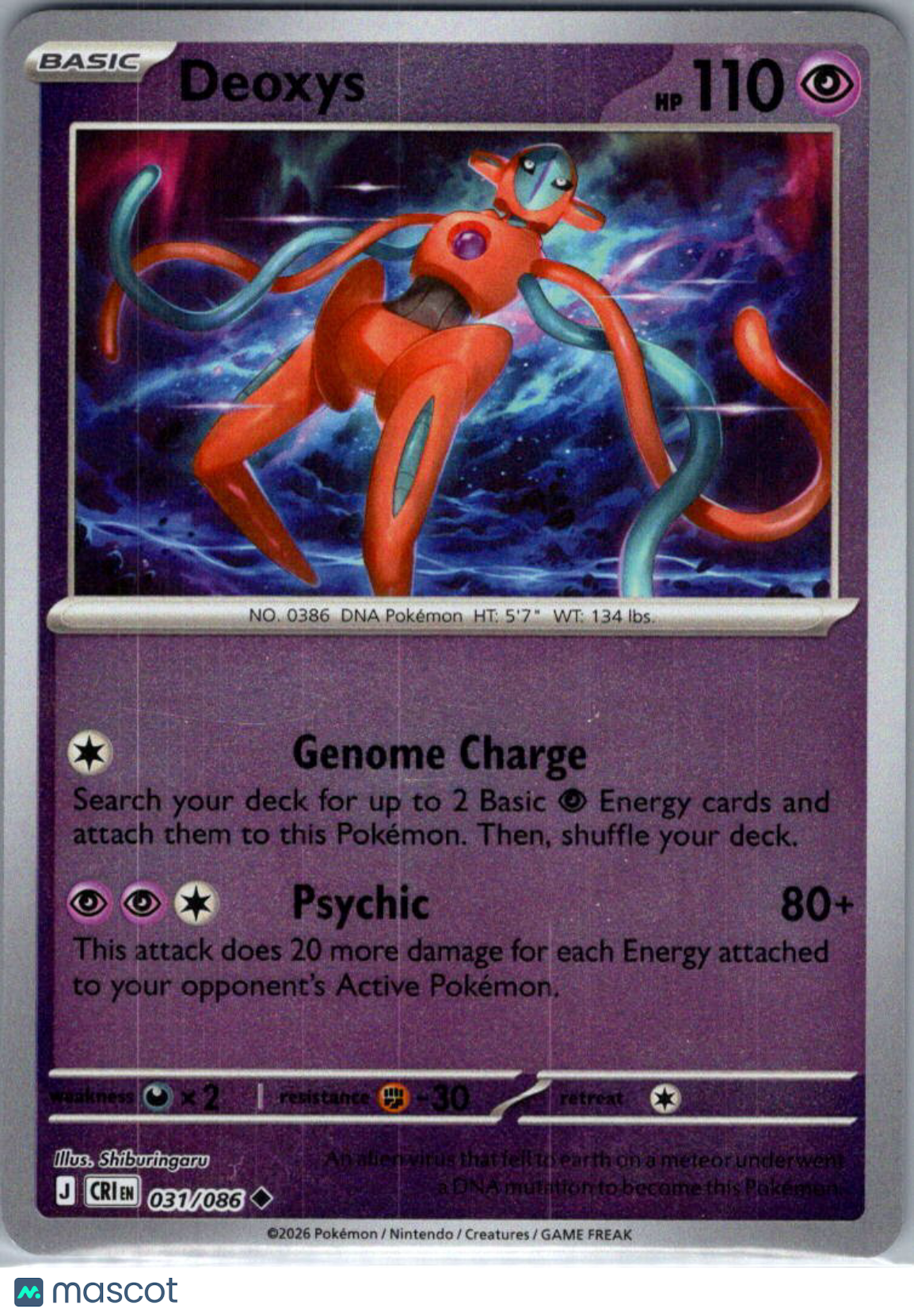 2026 Chaos Rising Deoxys Reverse Holo Uncommon #31/86