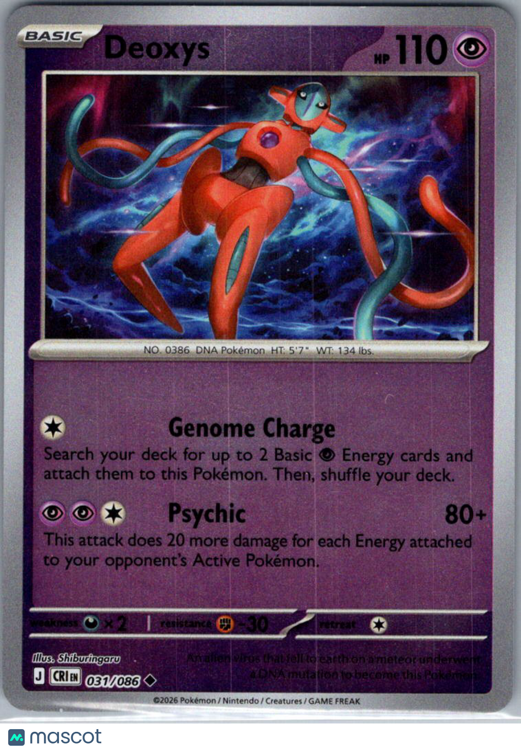 2026 Chaos Rising Deoxys Reverse Holo Uncommon #31/86