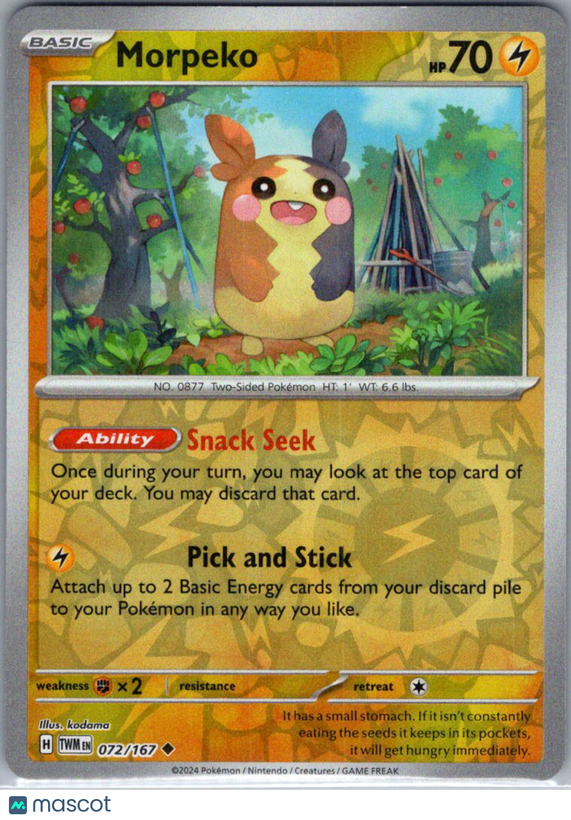 2024 Twilight Masquerade Morpeko Reverse Holo Uncommon #72/167